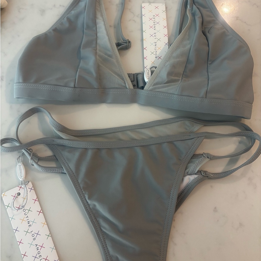 Boutine LA Women's Grey Strappy Bikini Set